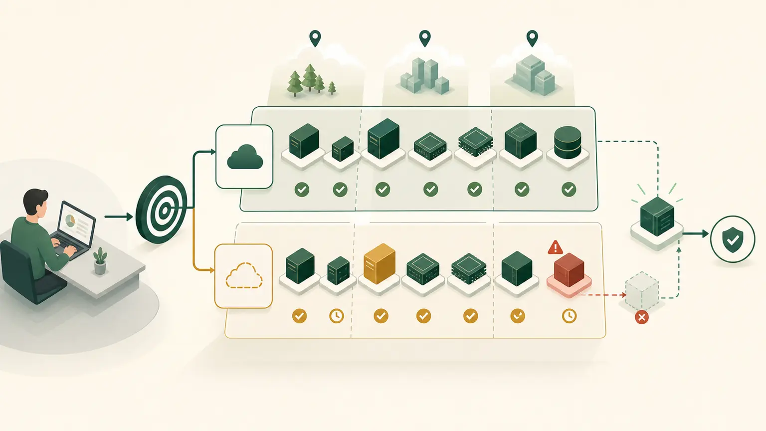 A fleet controller distributes target capacity across several EC2 instance types, Availability Zones, and On-Demand and Spot pools