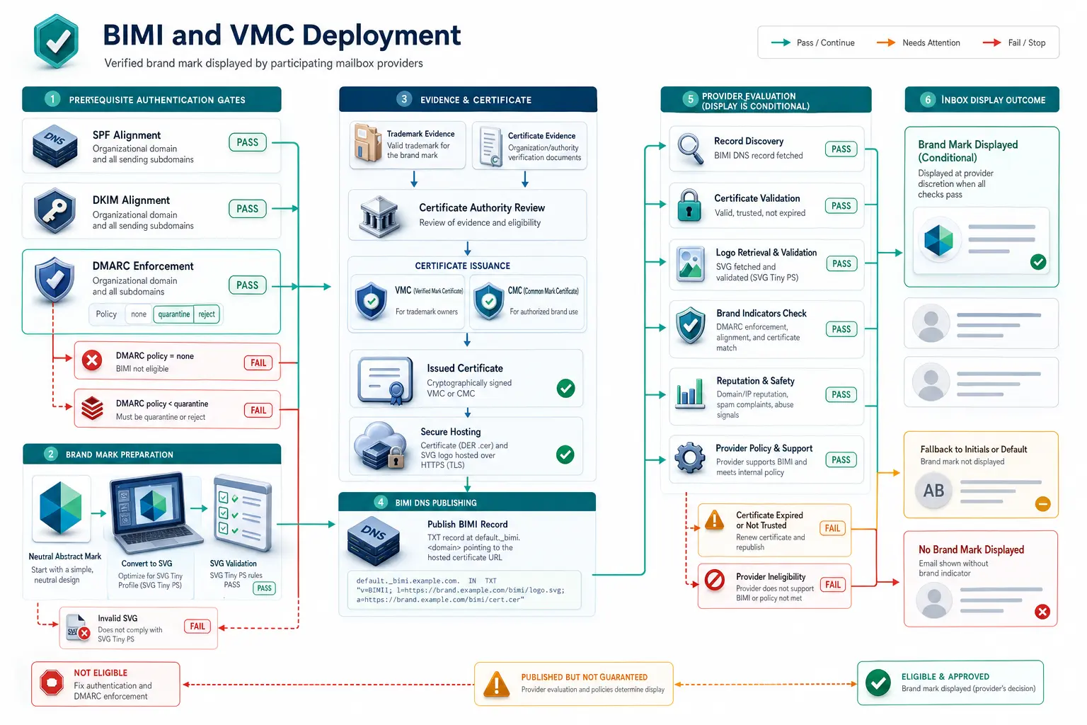 BIMI and VMC Deployment technical workflow and complex test scenario