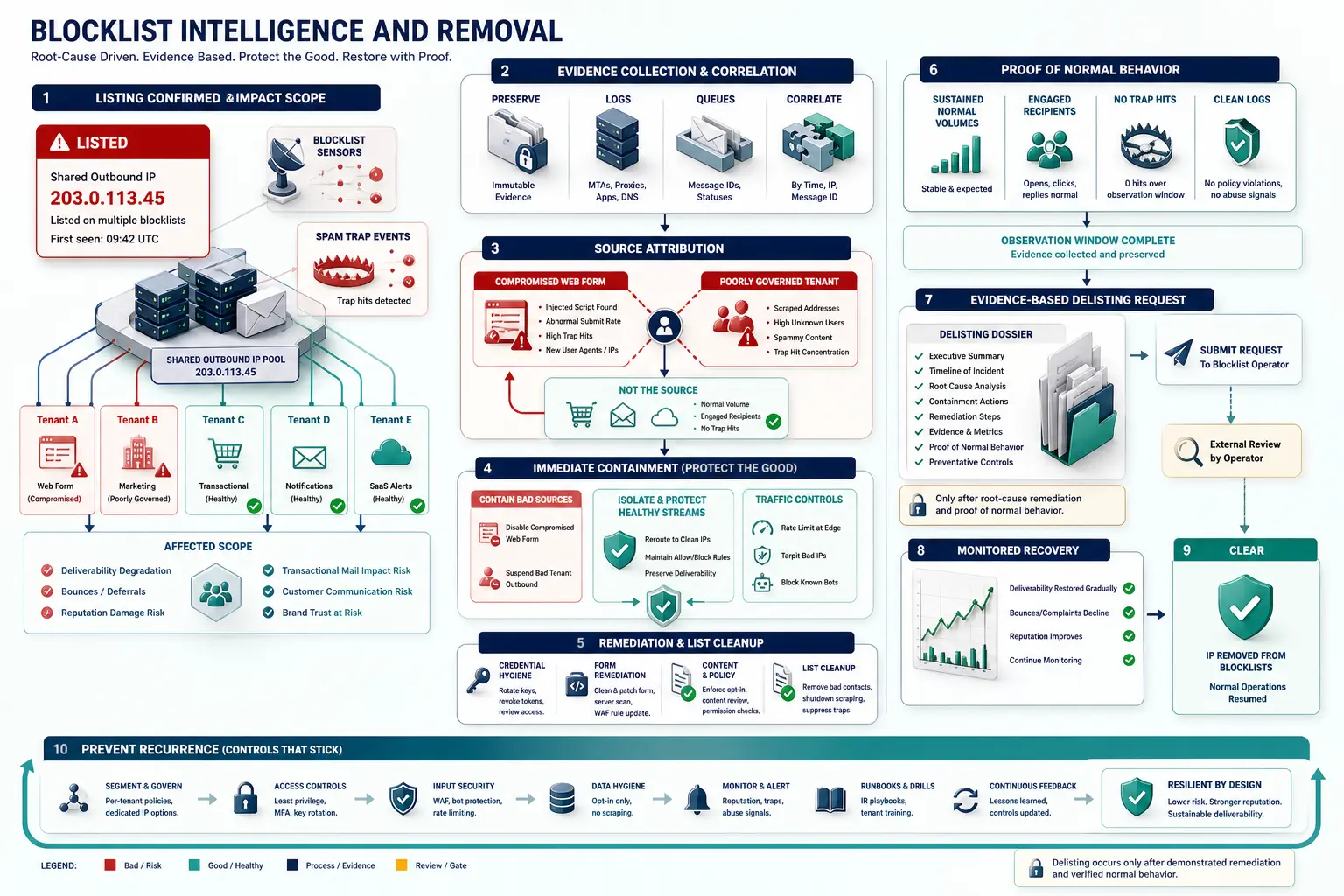 Blocklist Intelligence and Removal technical workflow and complex test scenario