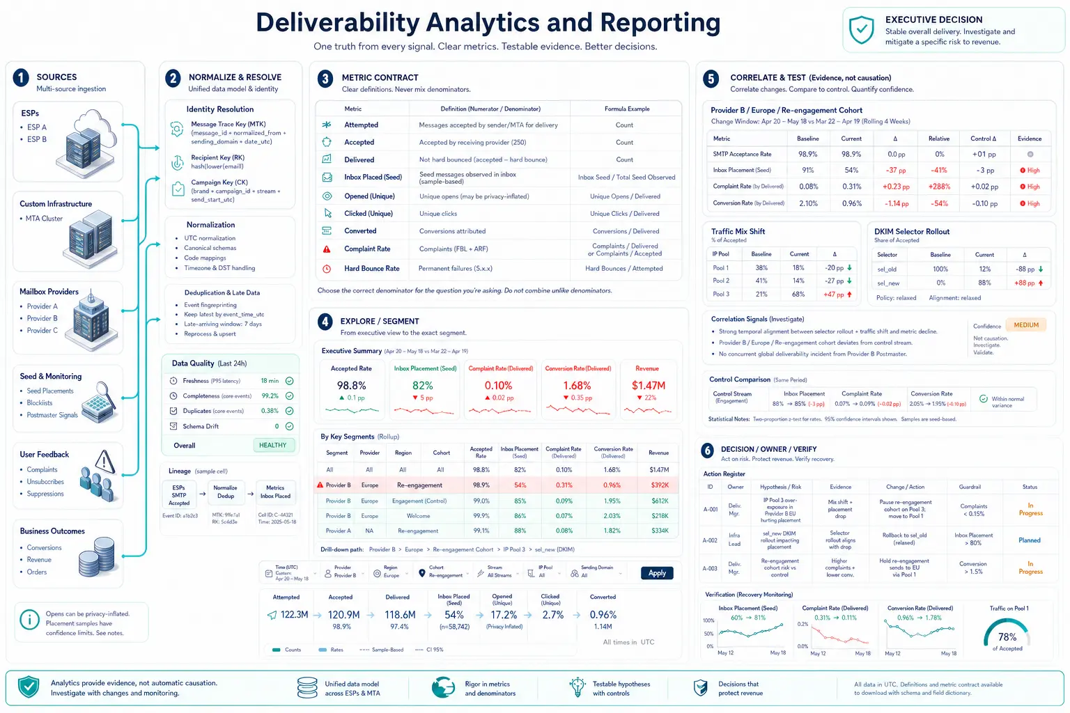 Deliverability Analytics and Reporting technical workflow and complex test scenario