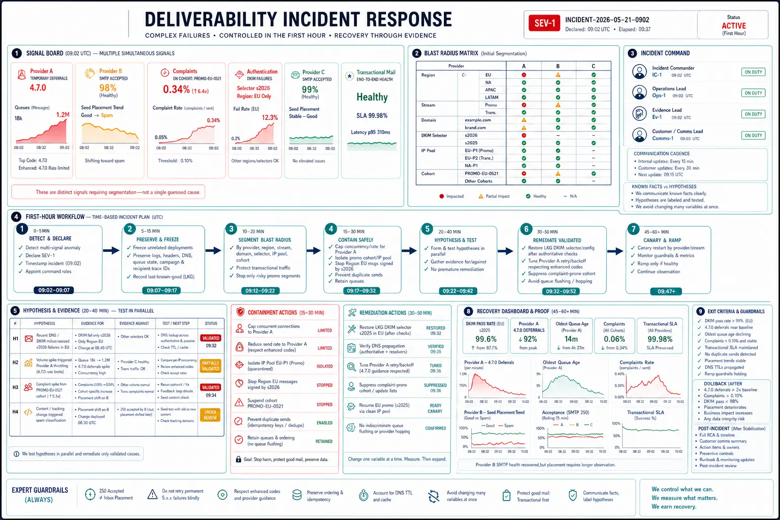 Deliverability Incident Response technical workflow and complex test scenario
