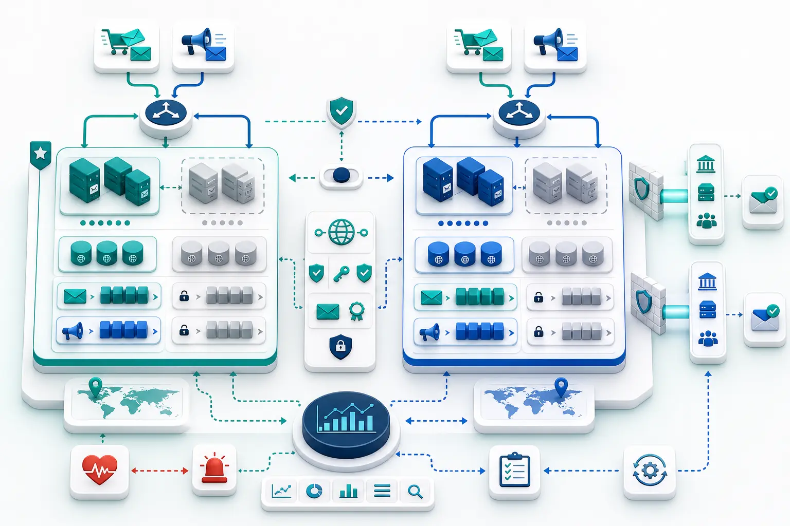 Email Infrastructure Setup technical workflow and complex test scenario