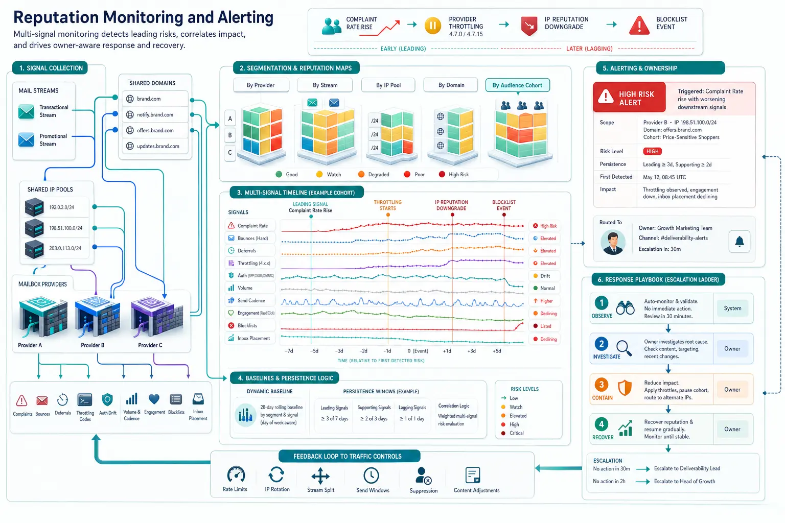 Reputation Monitoring and Alerting technical workflow and complex test scenario